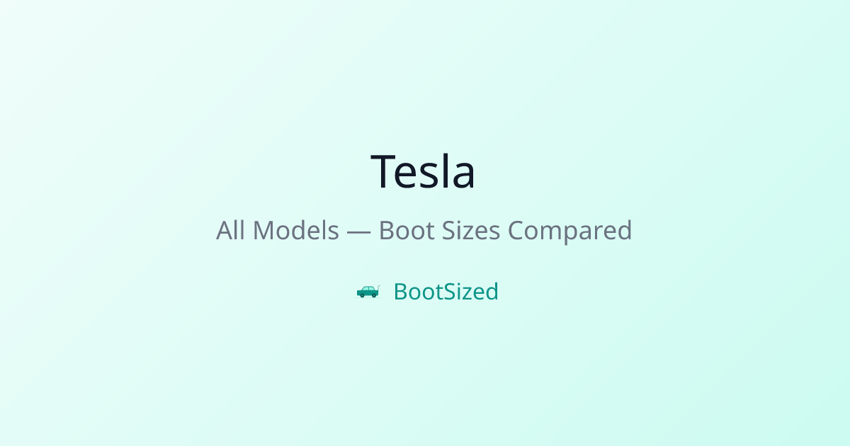 Tesla Boot Sizes — All Models Compared | BootSized